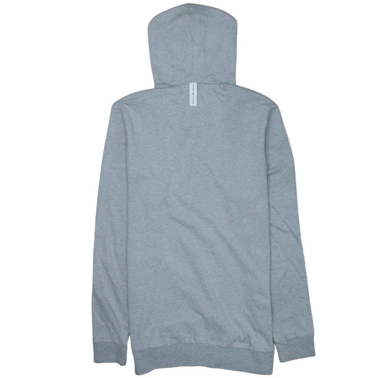 Tommy Hilfiger Men Grey M Pullover Hoodie with Logo Stripes