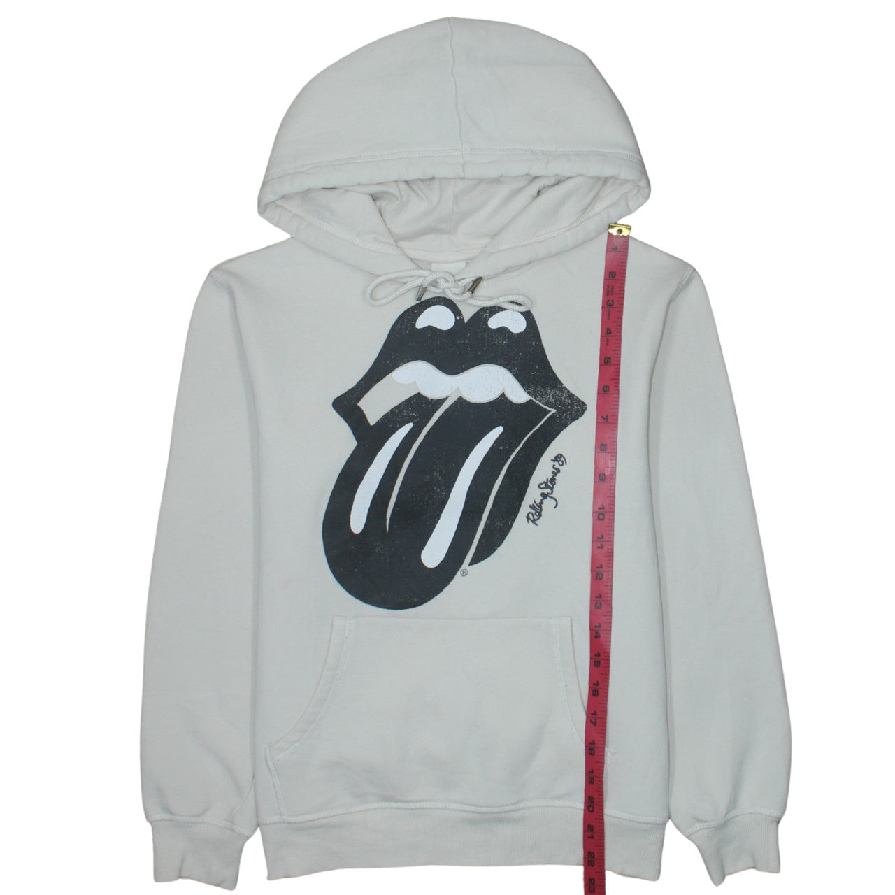 H&M Women White Rolling Stones Hoodie Size S Pullover Graphic Print