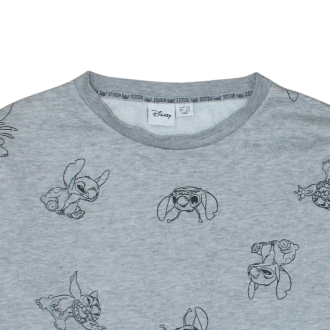 Disney Primark Women Grey Stitch Sweatshirt L Long Sleeve Pullover