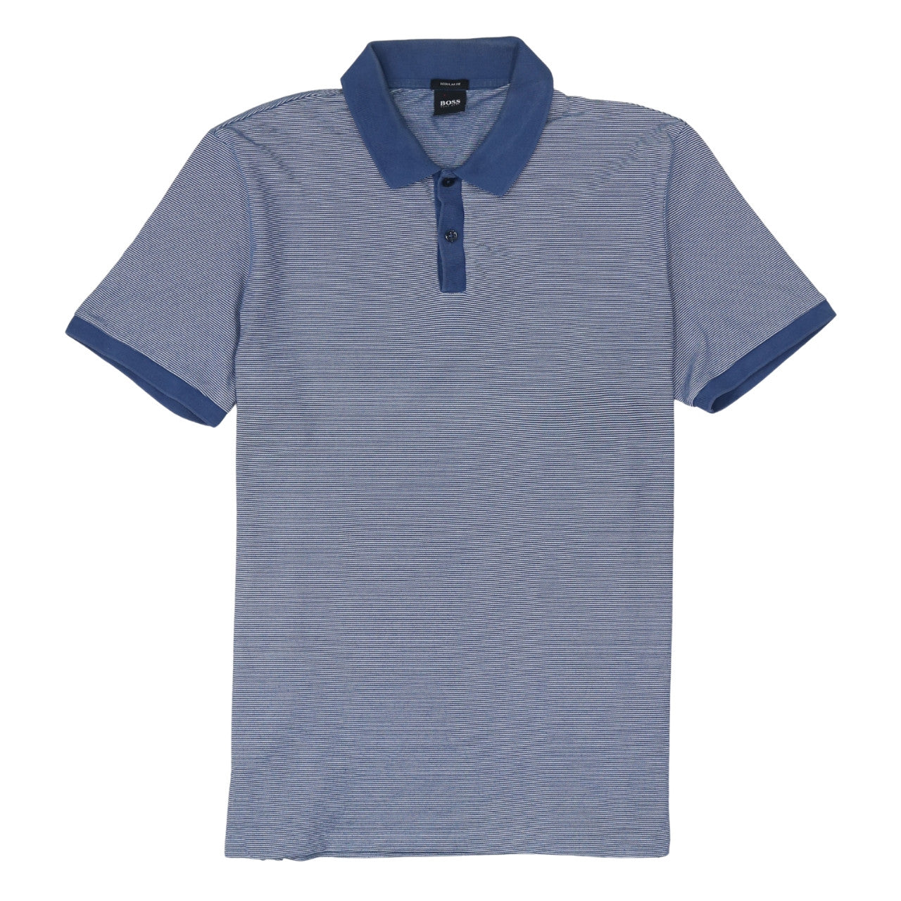 Hugo Boss Men’s Blue Striped Regular Fit Polo Shirt Size M