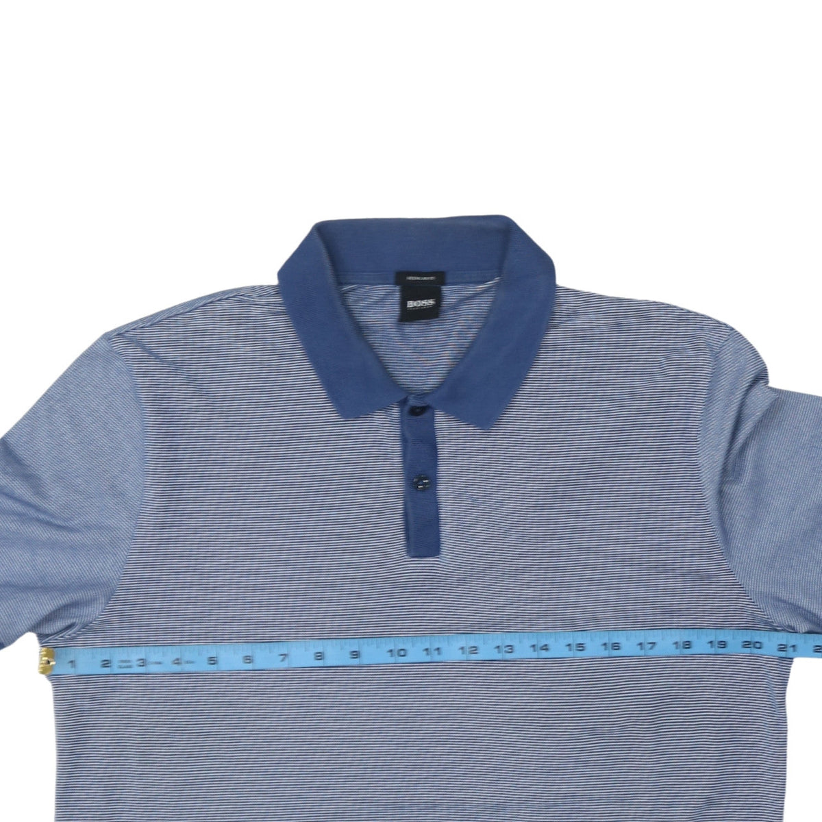 Hugo Boss Men’s Blue Striped Regular Fit Polo Shirt Size M