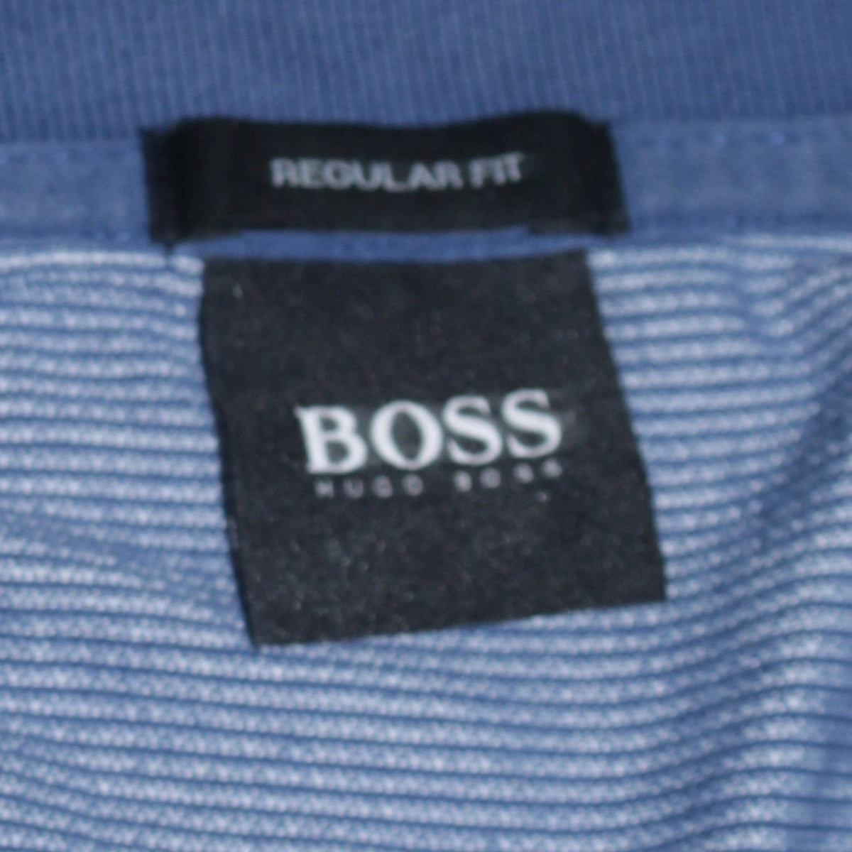 Hugo Boss Men’s Blue Striped Regular Fit Polo Shirt Size M