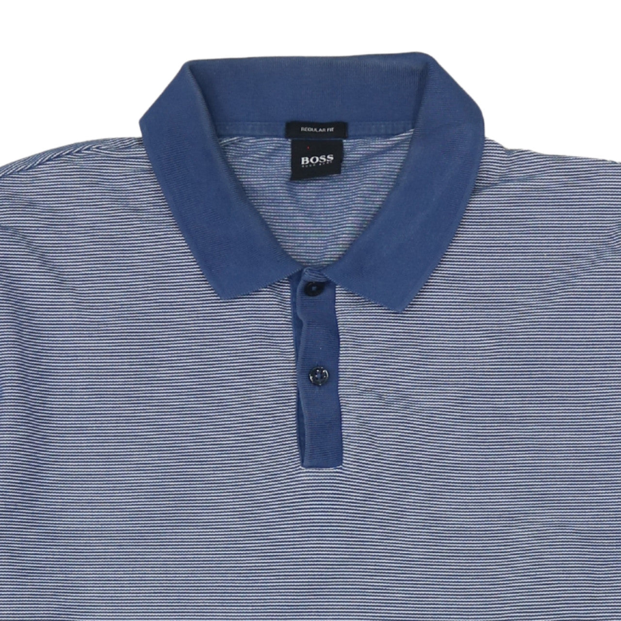 Hugo Boss Men’s Blue Striped Regular Fit Polo Shirt Size M