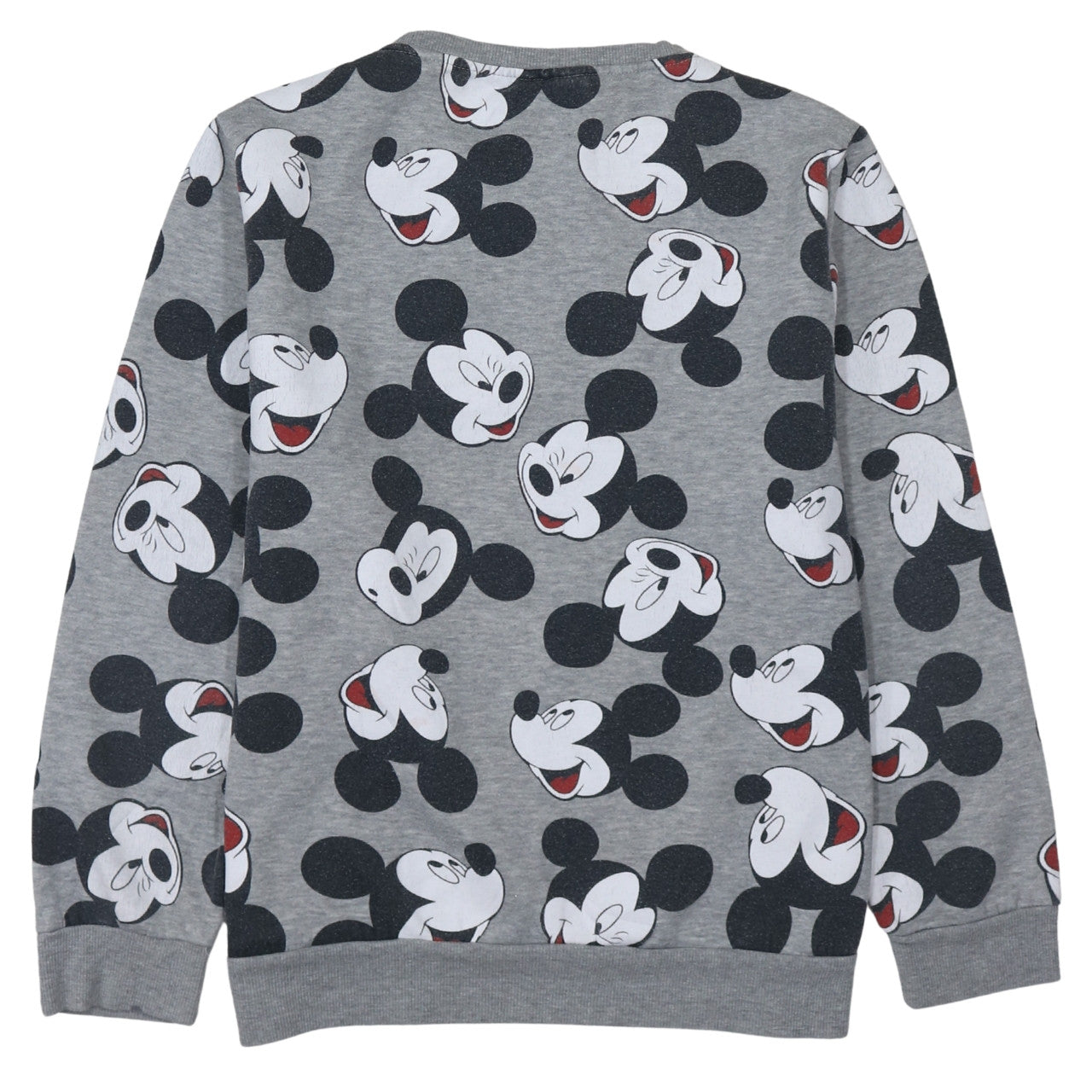 Disney Women Grey Mickey Mouse Pullover Sweatshirt Size L 14/16