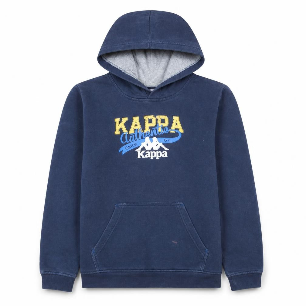 Kappa Boys Blue Printed Pullover Hoodie 14 Years 164cm Regular Fit