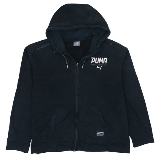 Puma Men’s Black Full Zip Hoodie Size L Regular Fit Sportswear