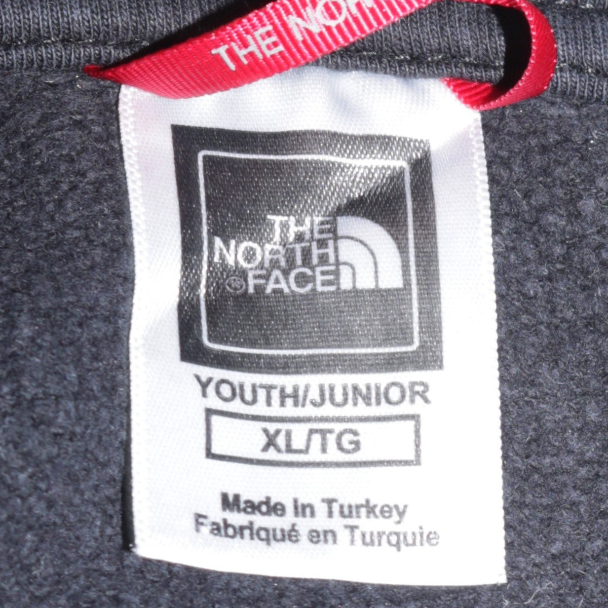 The North Face Boys Black XL Pullover Hoodie with Logo Print