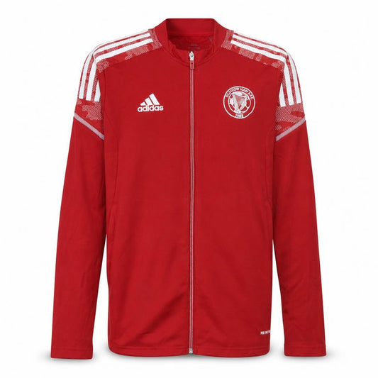 Adidas Men's Red Track Jacket Size S Regular Fit Football Primeblue