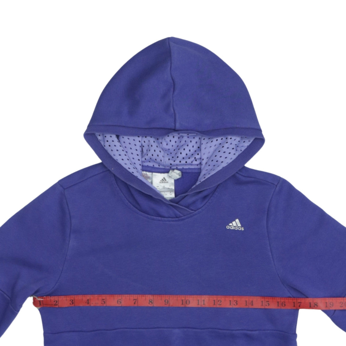adidas Girls Purple Hooded Pullover Sweatshirt 13-14 Years Logo Sportswear