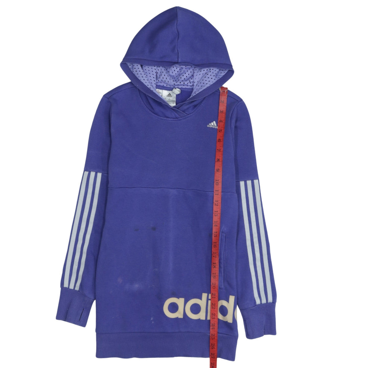 adidas Girls Purple Hooded Pullover Sweatshirt 13-14 Years Logo Sportswear