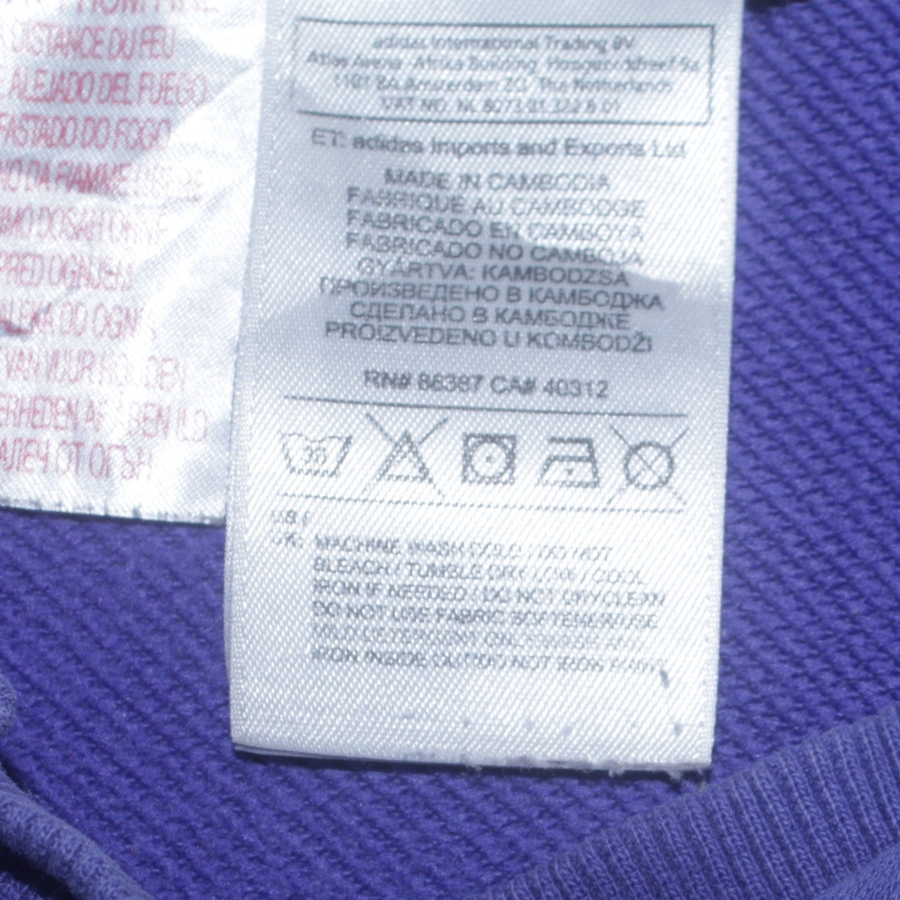 adidas Girls Purple Hooded Pullover Sweatshirt 13-14 Years Logo Sportswear