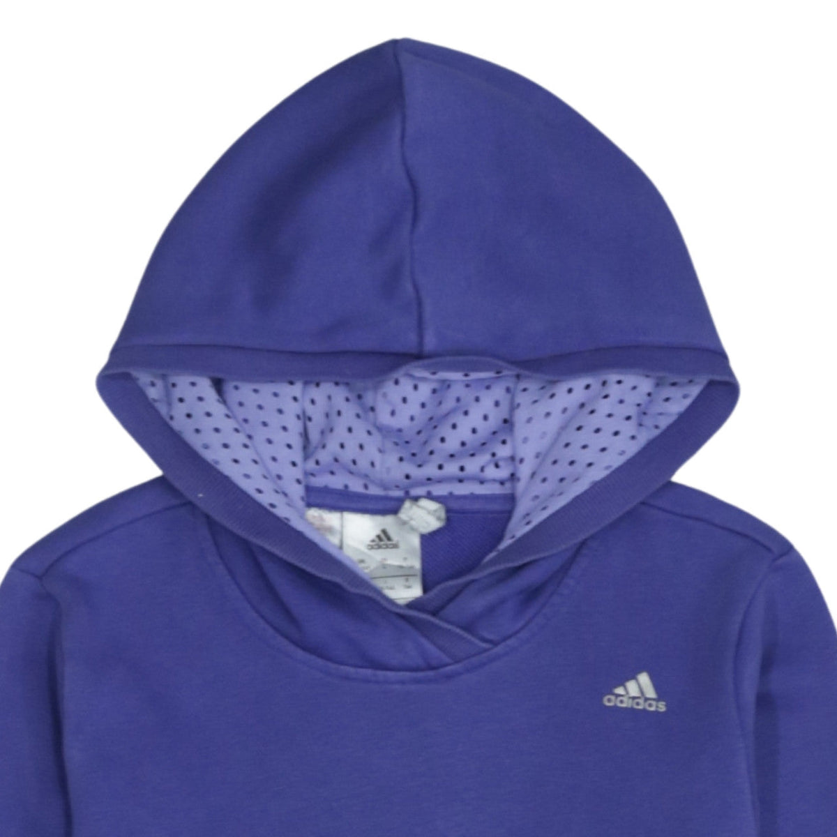 adidas Girls Purple Hooded Pullover Sweatshirt 13-14 Years Logo Sportswear