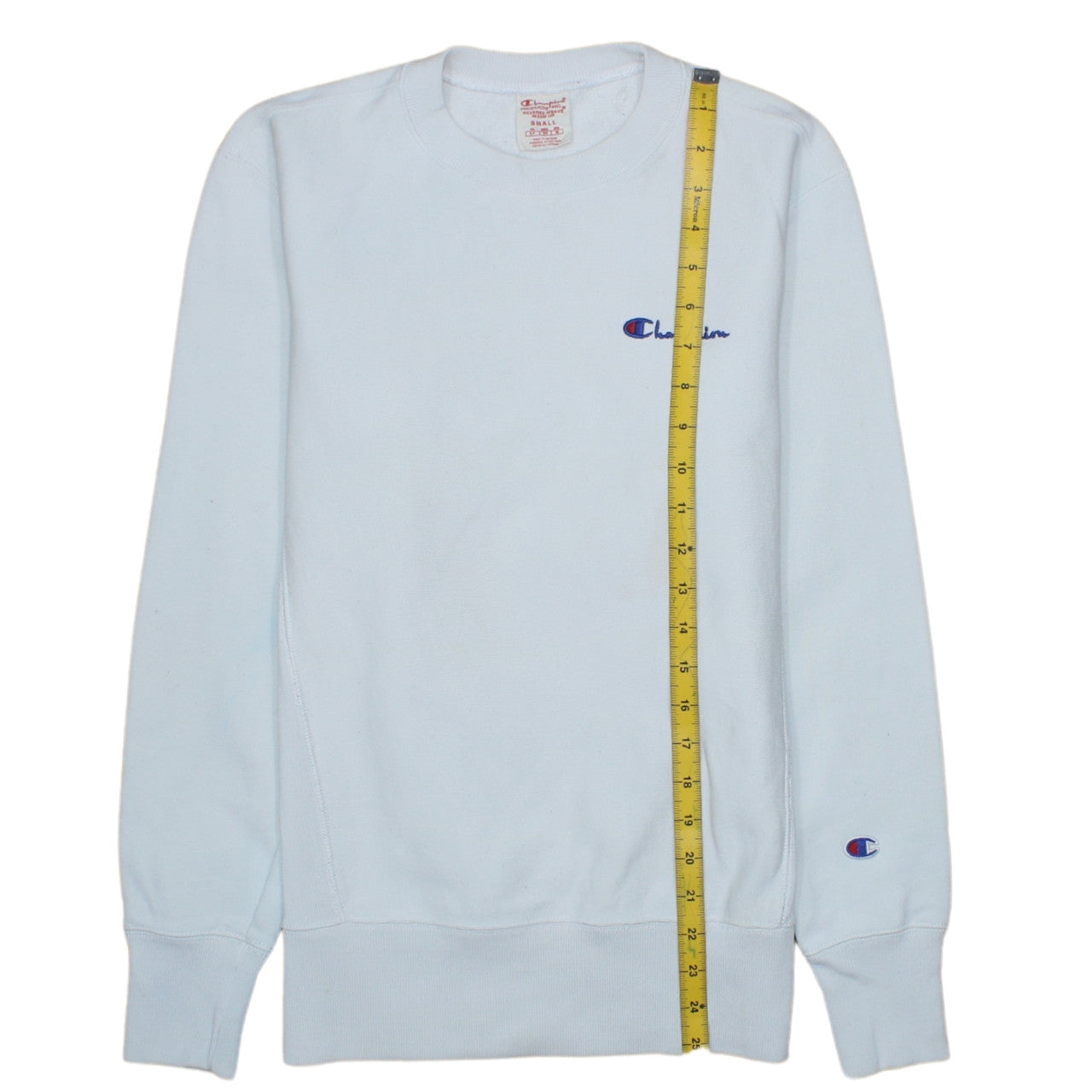 Champion Men's White Small Reverse Weave Pullover Sweatshirt