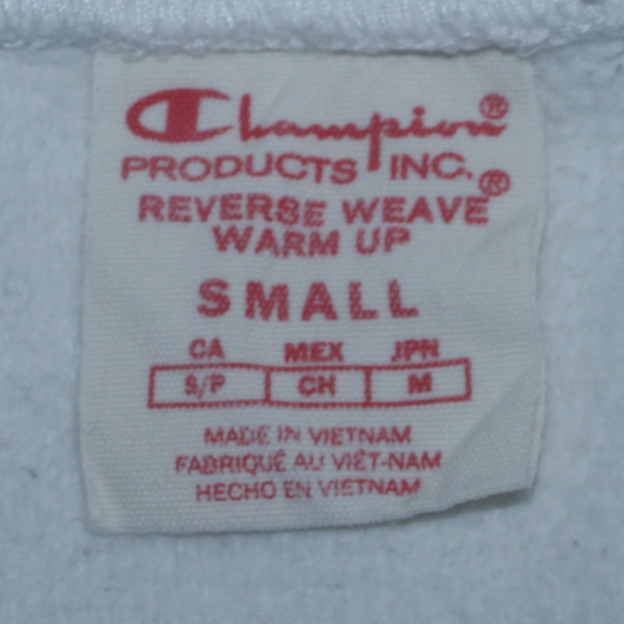 Champion Men's White Small Reverse Weave Pullover Sweatshirt