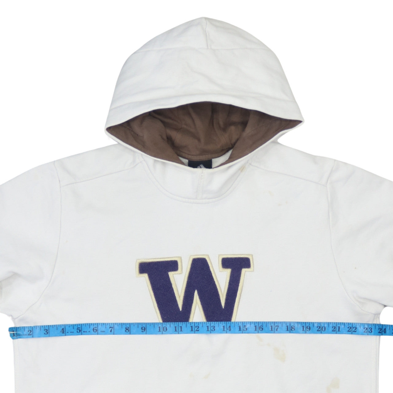 Adidas Men's White L Pullover Fleece Hoodie with Embroidered Logo