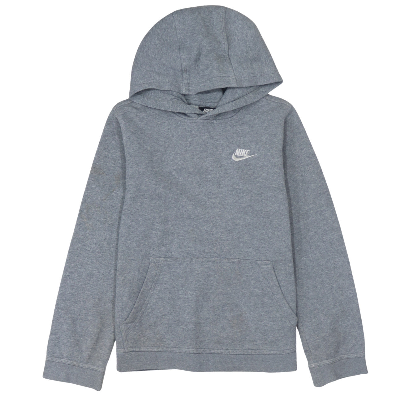 Nike Boys Grey Pullover Hoodie L 147-158cm Cotton Blend Fleece Sweatshirt