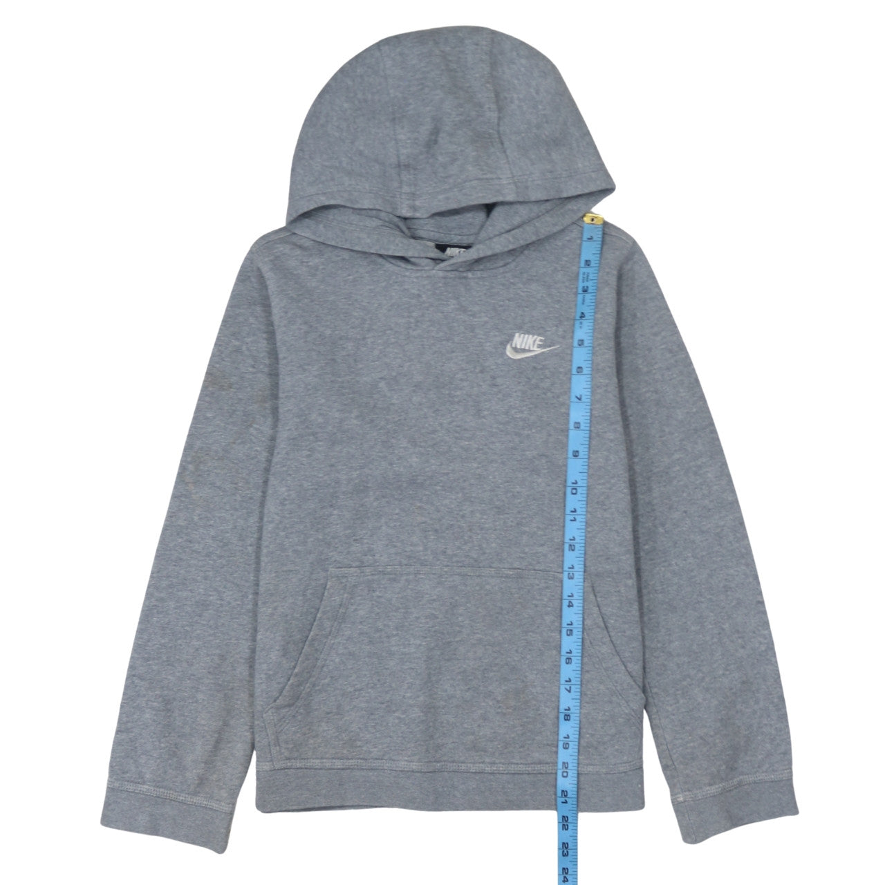 Nike Boys Grey Pullover Hoodie L 147-158cm Cotton Blend Fleece Sweatshirt