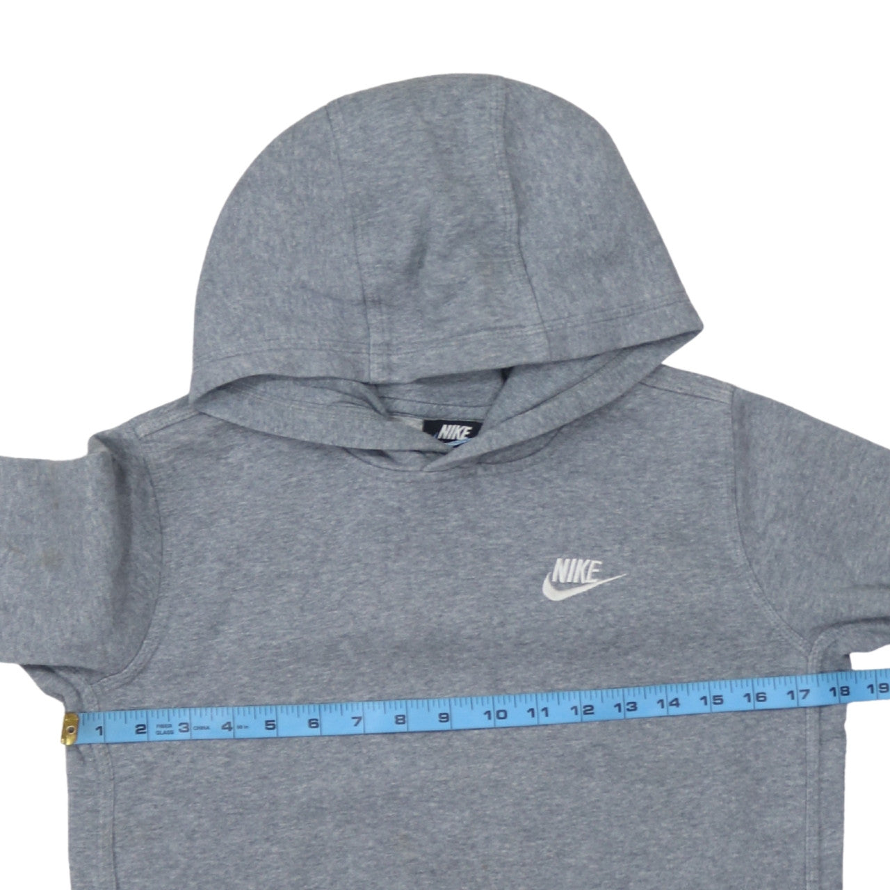 Nike Boys Grey Pullover Hoodie L 147-158cm Cotton Blend Fleece Sweatshirt
