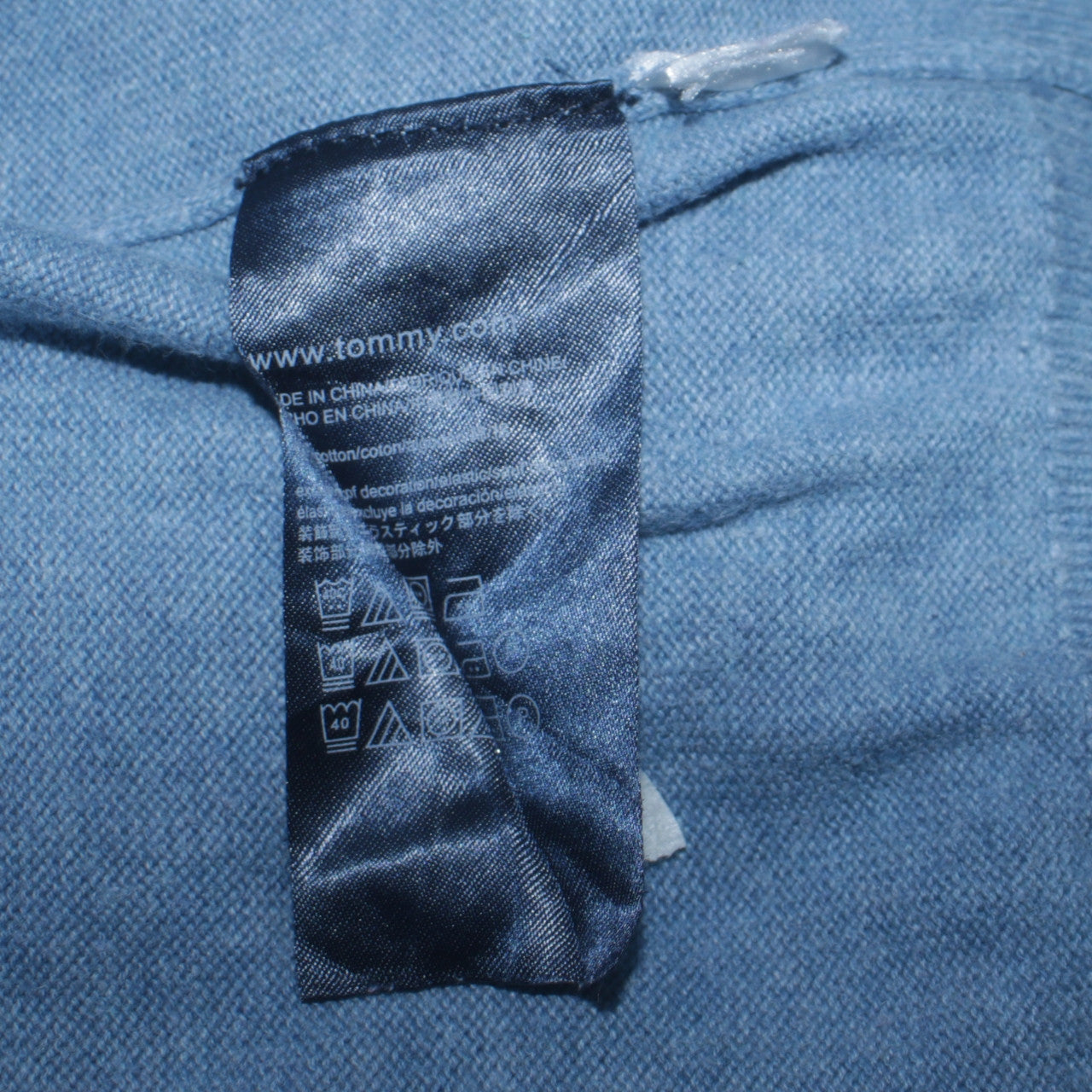 Tommy Hilfiger Men’s Blue Cotton Crew Neck Jumper Size L