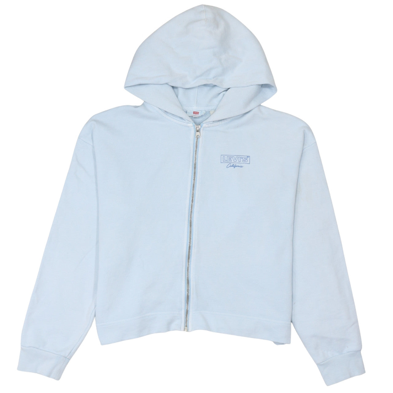 Levi's Women Light Blue Full Zip Hoodie Small Cotton Fleece
