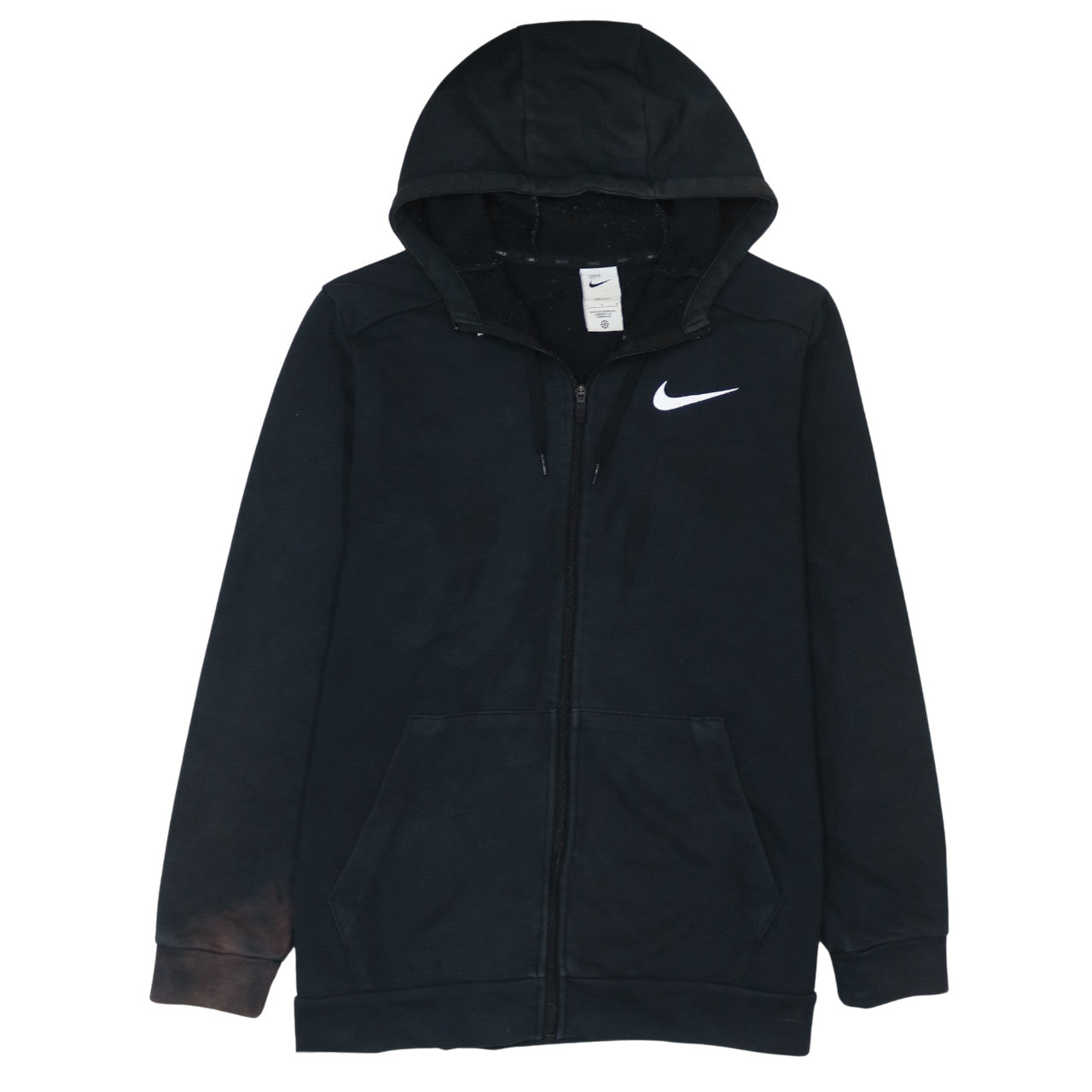 Nike Women's Black Full Zip Hoodie L Dri-Fit Cotton Blend Sweatshirt