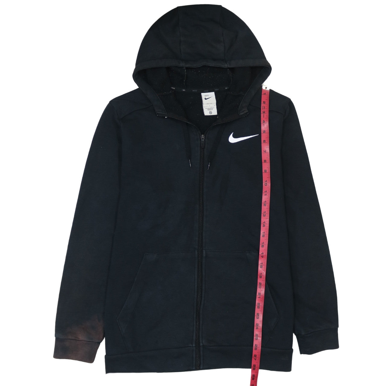 Nike Women's Black Full Zip Hoodie L Dri-Fit Cotton Blend Sweatshirt