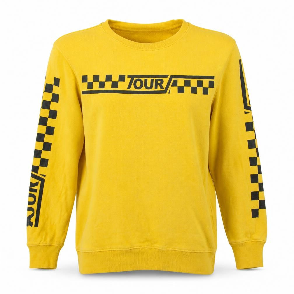 Bieber Unisex Yellow Crew Neck Tour Sweatshirt Size M Cotton