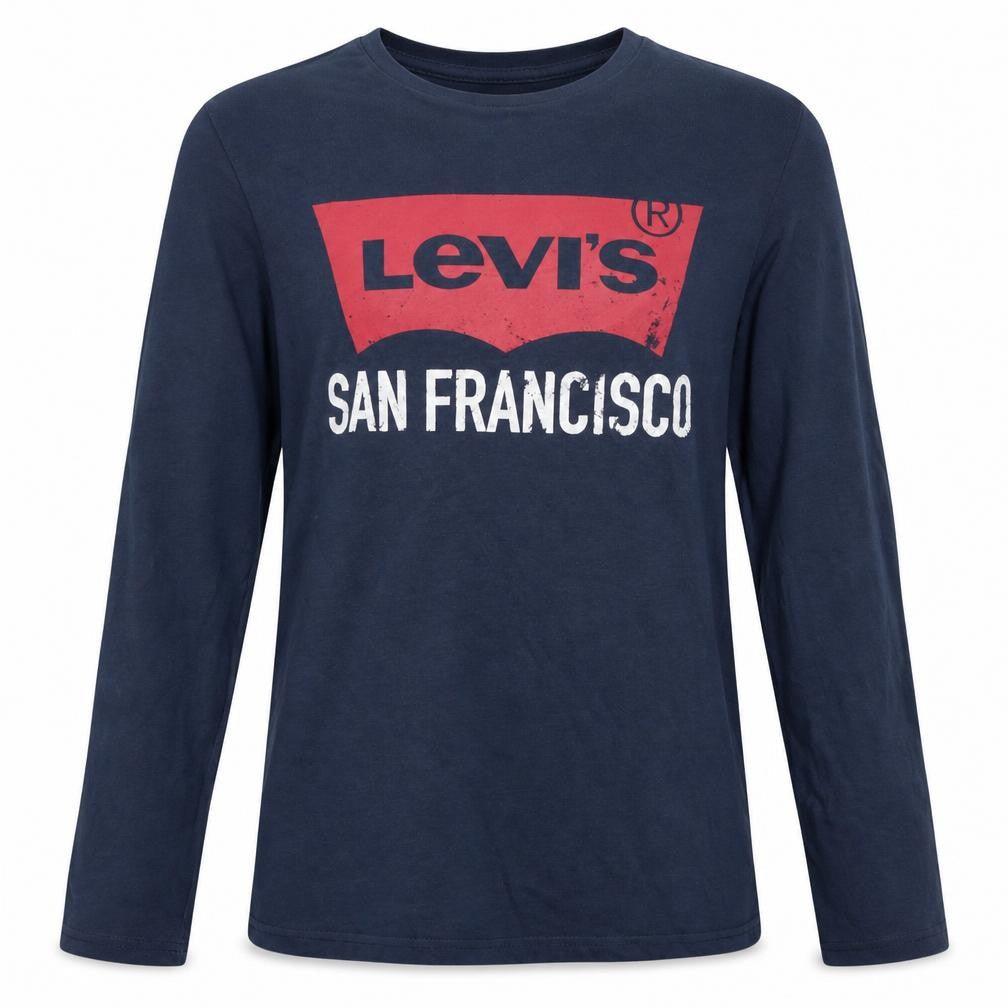 Levi's Boys Blue Long Sleeve Logo T-Shirt Size 16 Years Regular Fit