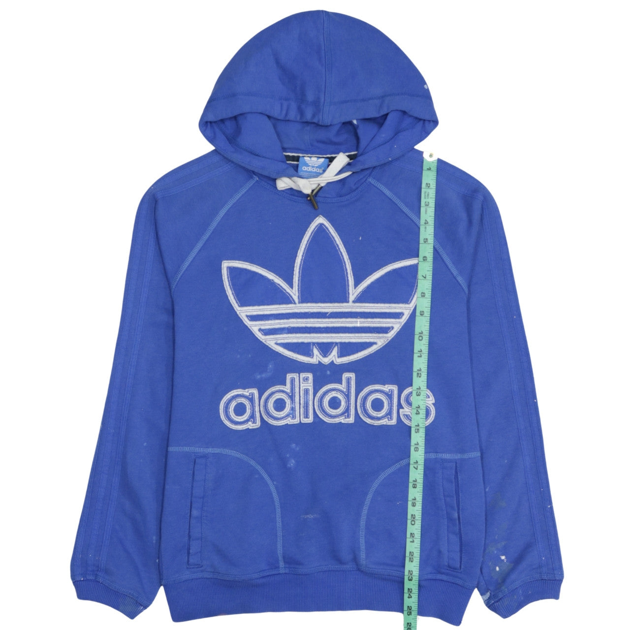 Adidas Mens Blue Pullover Hoodie Size M Logo Sportswear
