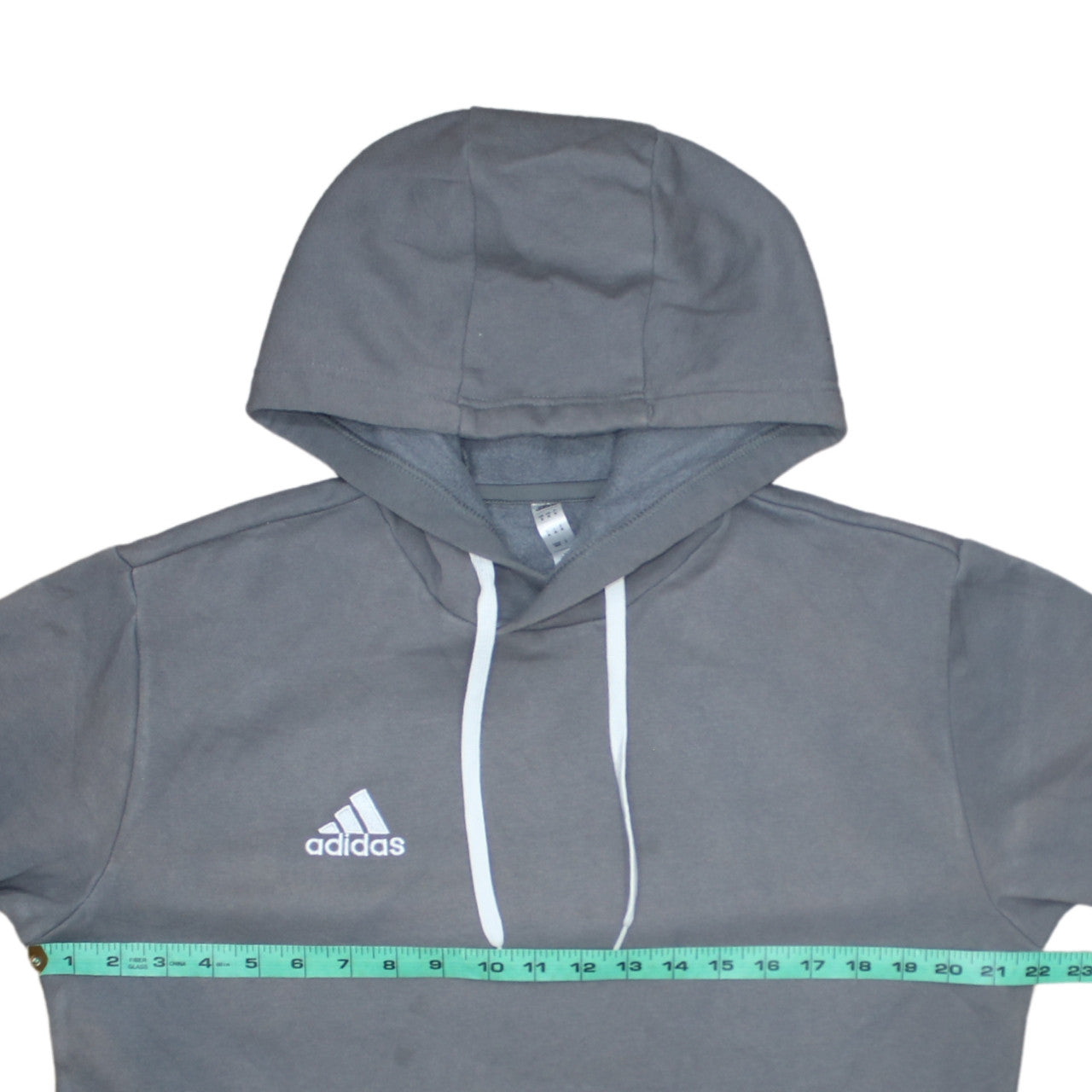 Adidas Mens Grey Pullover Hoodie M Sports Fleece Logo Sweatshirt