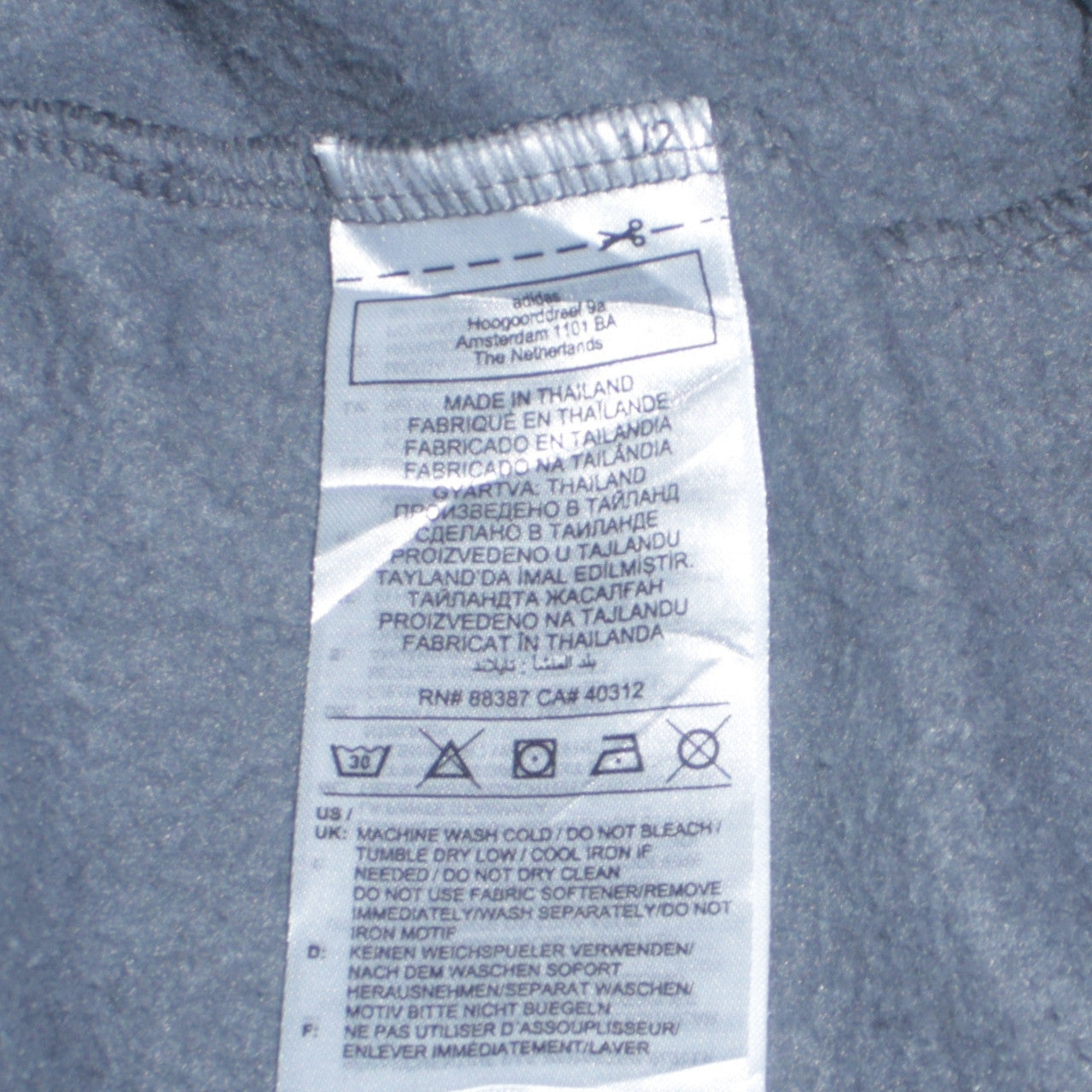 Adidas Mens Grey Pullover Hoodie M Sports Fleece Logo Sweatshirt
