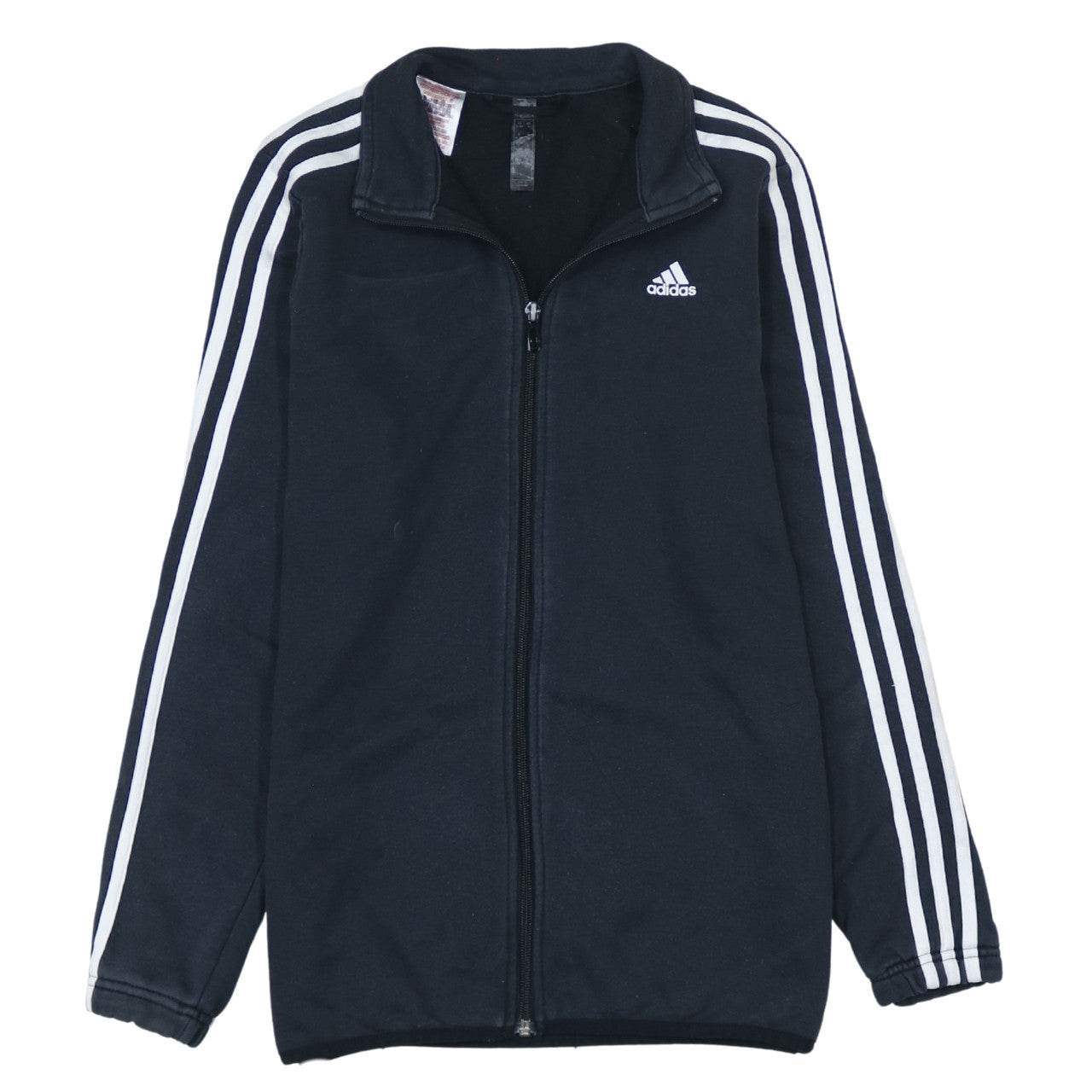 Adidas Boys Black Track Jacket 13-14Y Full Zip Fleece Activewear