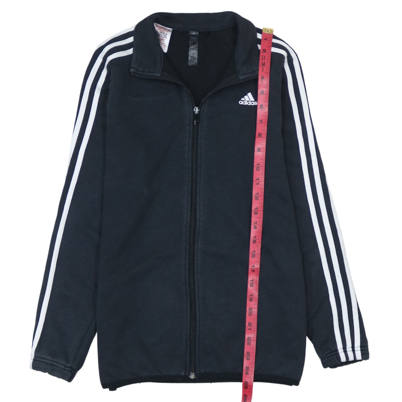 Adidas Boys Black Track Jacket 13-14Y Full Zip Fleece Activewear