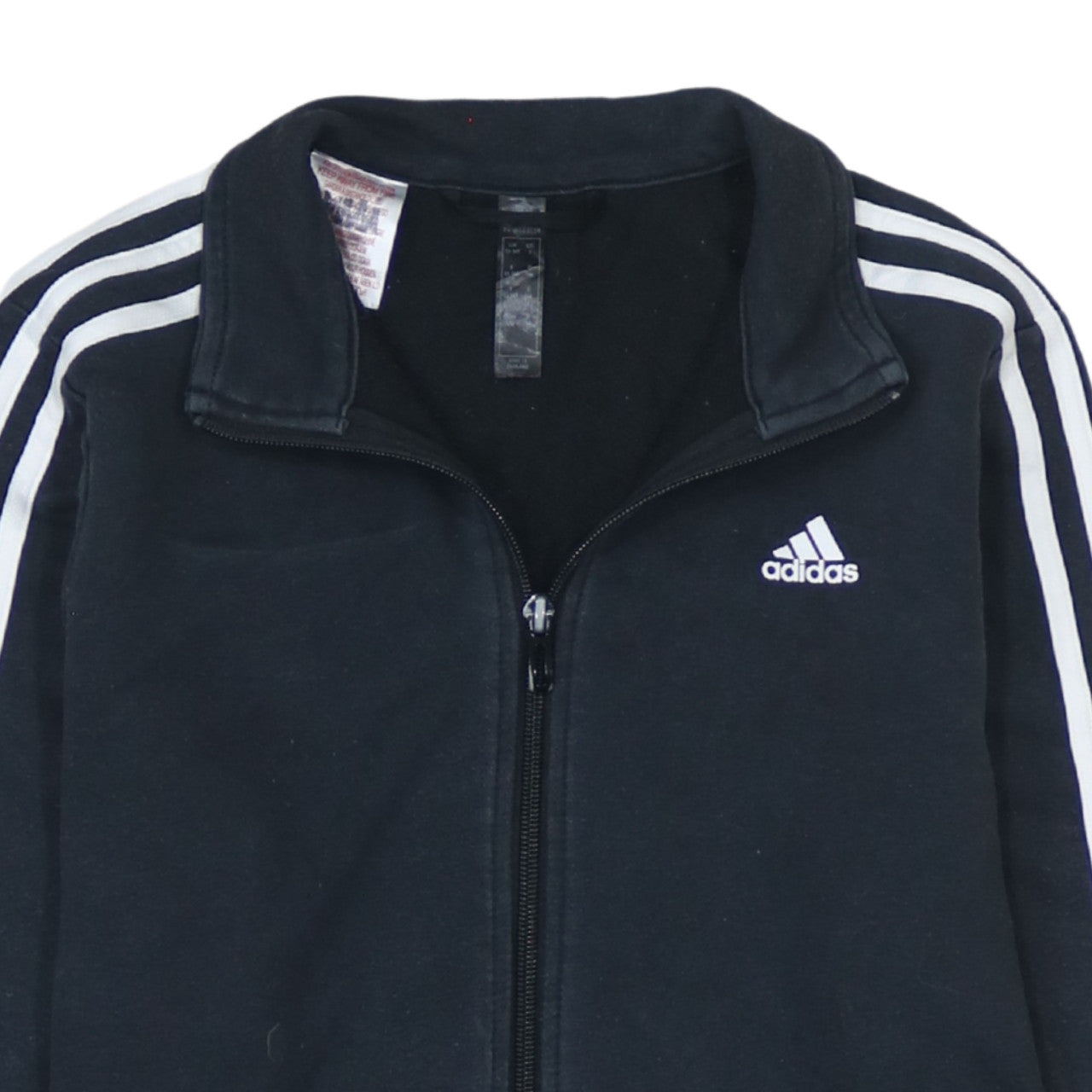 Adidas Boys Black Track Jacket 13-14Y Full Zip Fleece Activewear