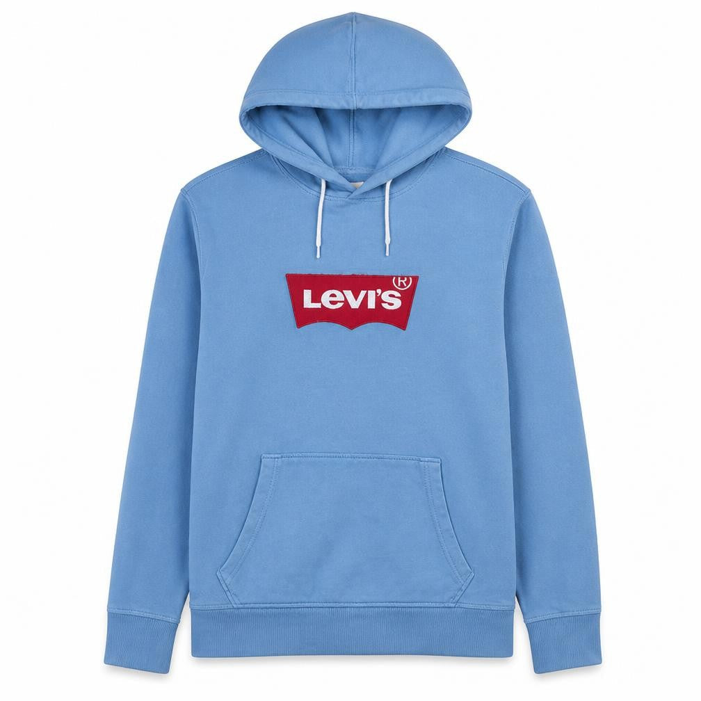 Levi's Mens Blue Pullover Hoodie Small Graphic Logo Sweatshirt
