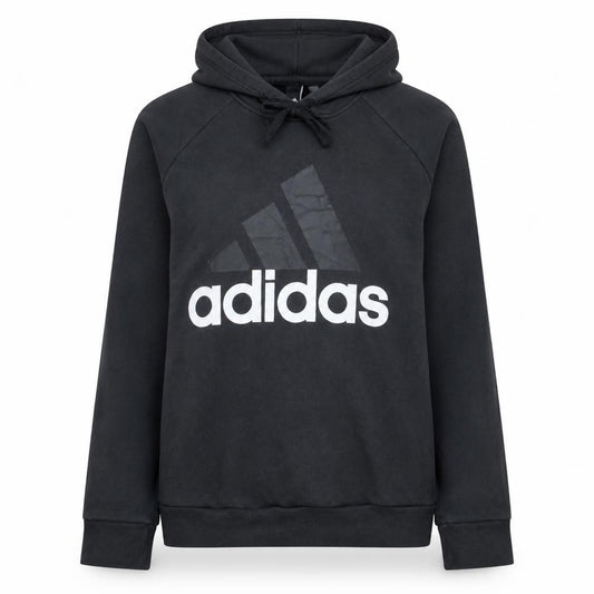 Adidas Womens Black Pullover Hoodie Size 12-14 Cotton Blend