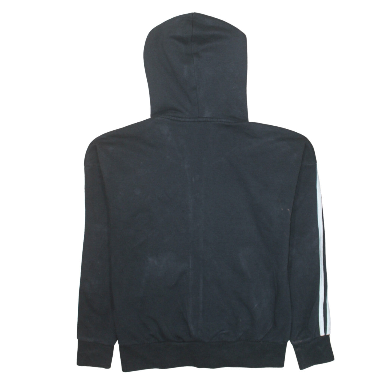 Adidas Women's Black Small Full Zip Hoodie with Striped Sleeves