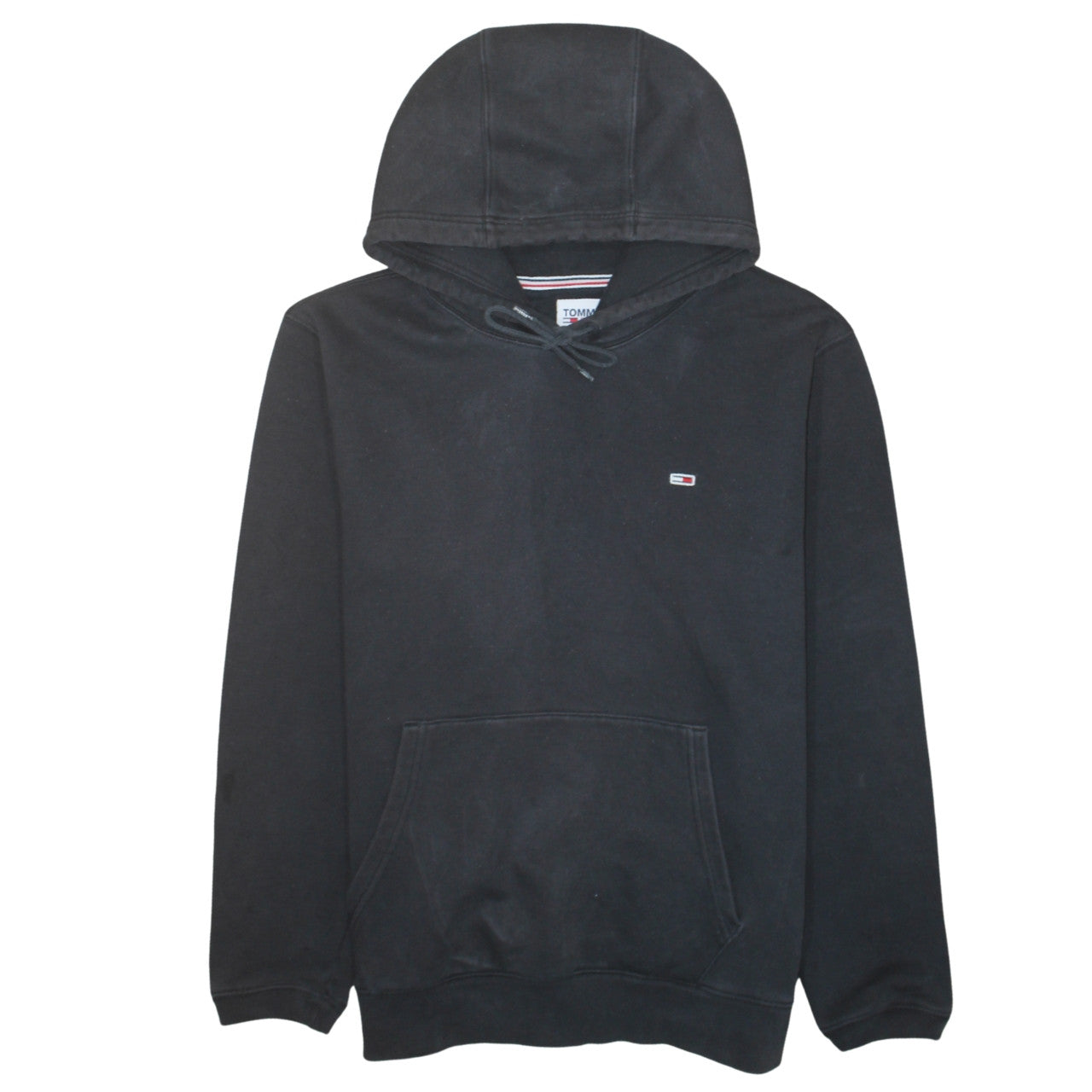 Tommy Jeans Mens Black XL Pullover Hoodie Classic Logo Sweatshirt