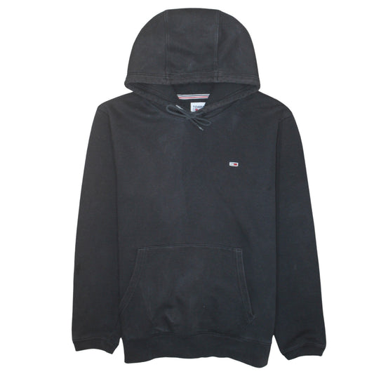 Tommy Jeans Mens Black XL Pullover Hoodie Classic Logo Sweatshirt