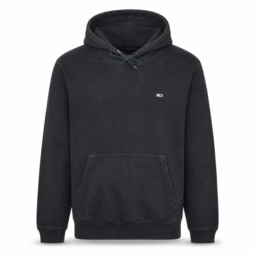 Tommy Jeans Mens Black XL Pullover Hoodie Classic Logo Sweatshirt