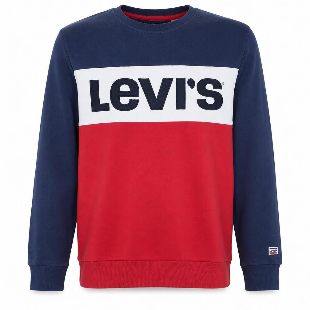 Levi's Men's Multicoloured XL Crew Neck Logo Pullover Sweatshirt