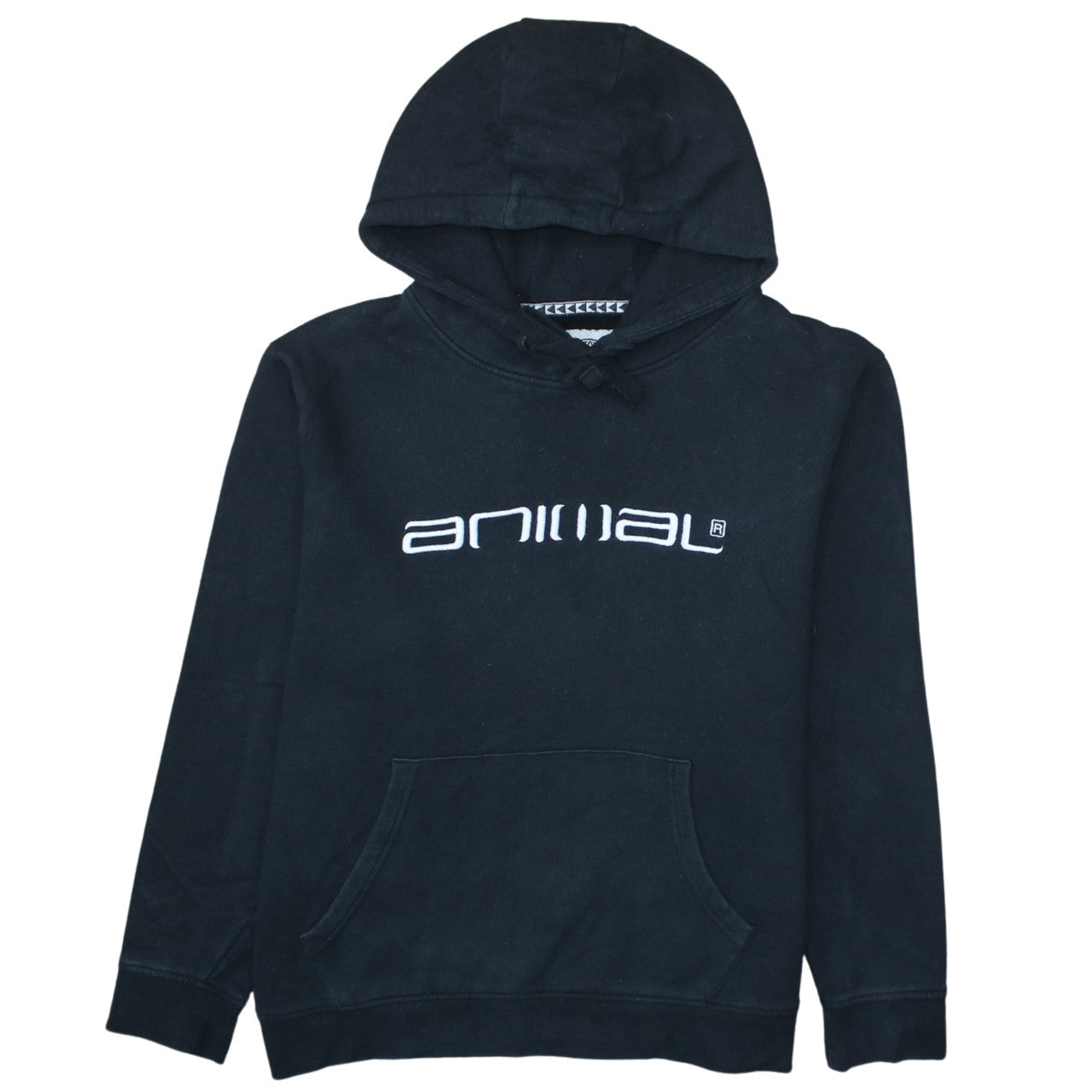 Animal Women Black Pullover Hoodie UK 16 Cotton Logo Print Casual