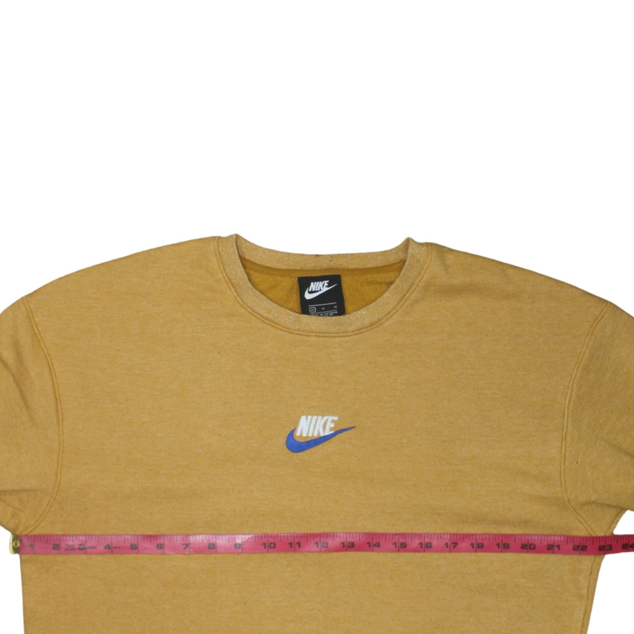 Nike Womens Mustard Yellow Pullover Sweatshirt Size M Crew Neck