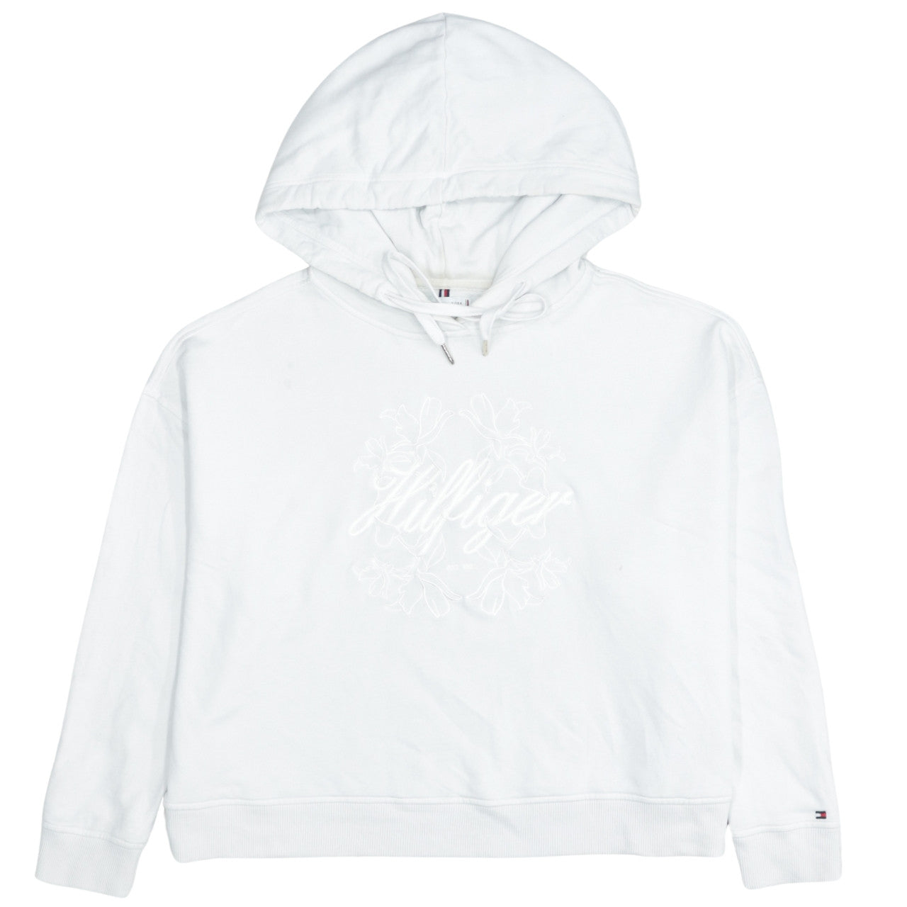 Tommy Hilfiger Women's White Embroidered Pullover Hoodie UK 20
