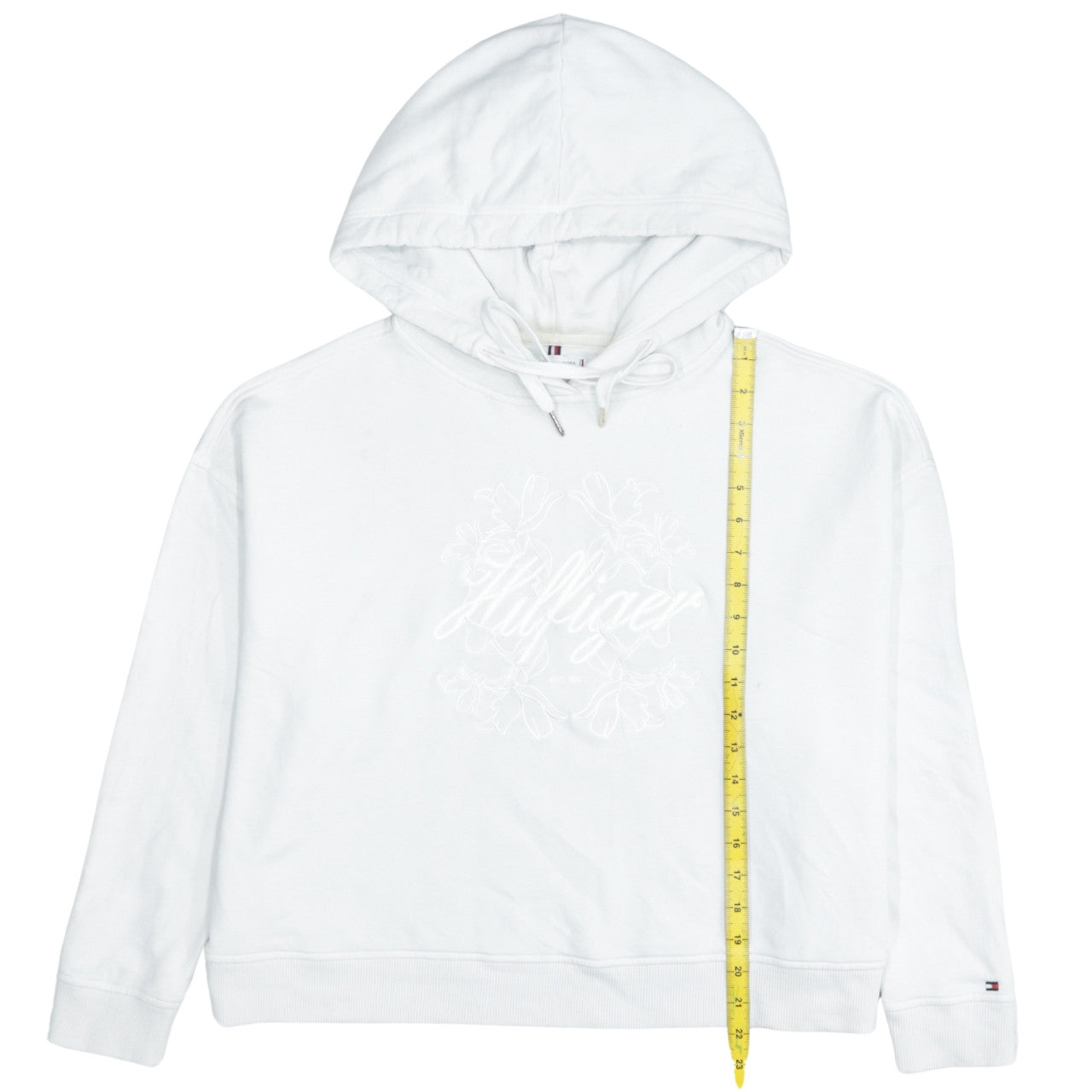 Tommy Hilfiger Women's White Embroidered Pullover Hoodie UK 20