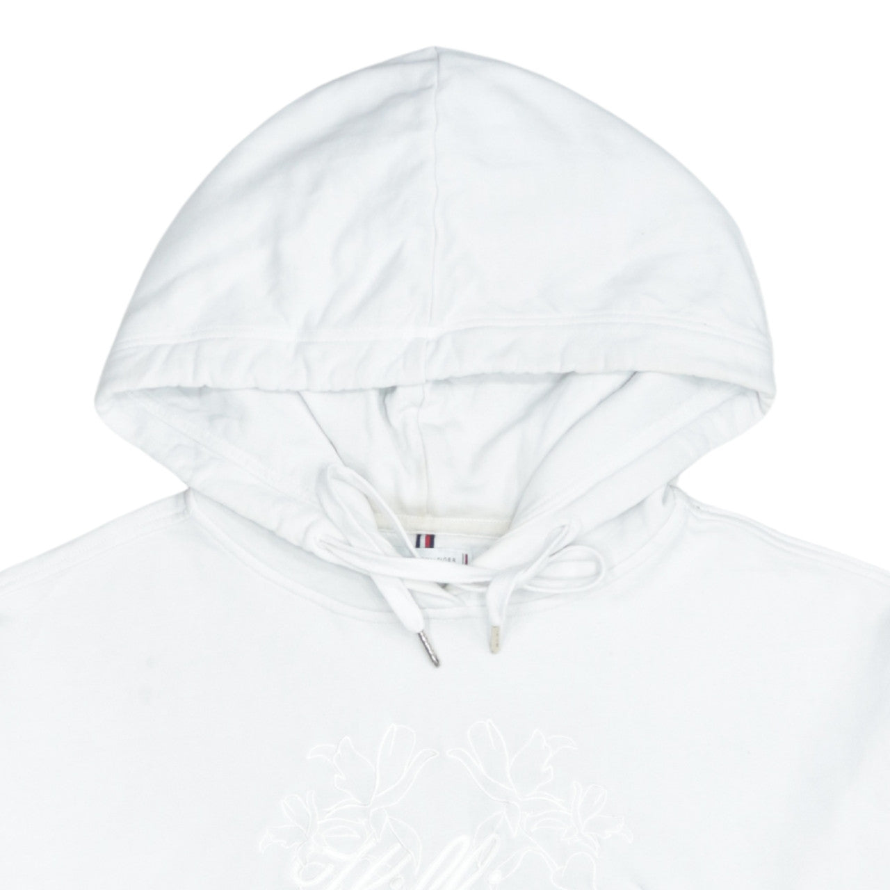 Tommy Hilfiger Women's White Embroidered Pullover Hoodie UK 20
