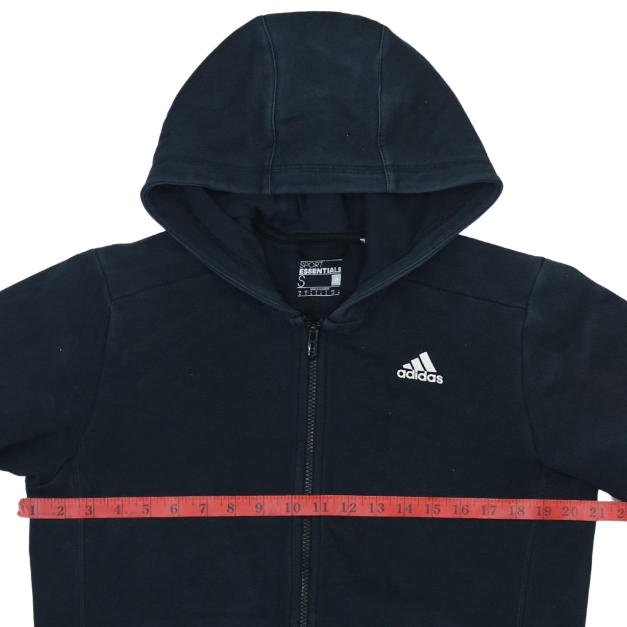 Adidas Men's Black Full Zip Hoodie Small Regular Fit Sport Essentials
