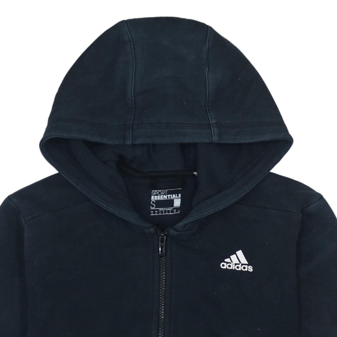 Adidas Men's Black Full Zip Hoodie Small Regular Fit Sport Essentials