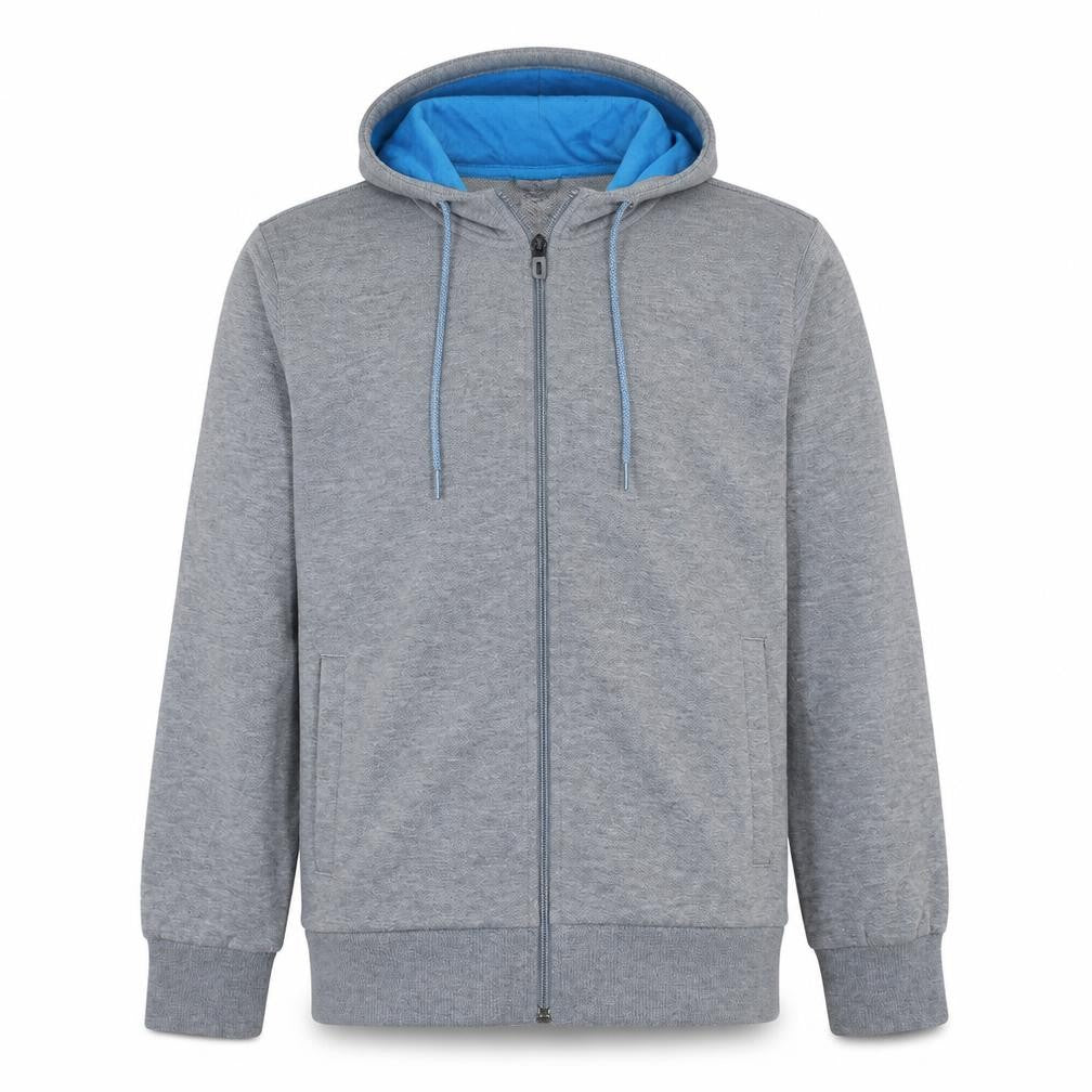 Adidas Men's Grey Full Zip Hoodie Size S Regular Fit Sportswear