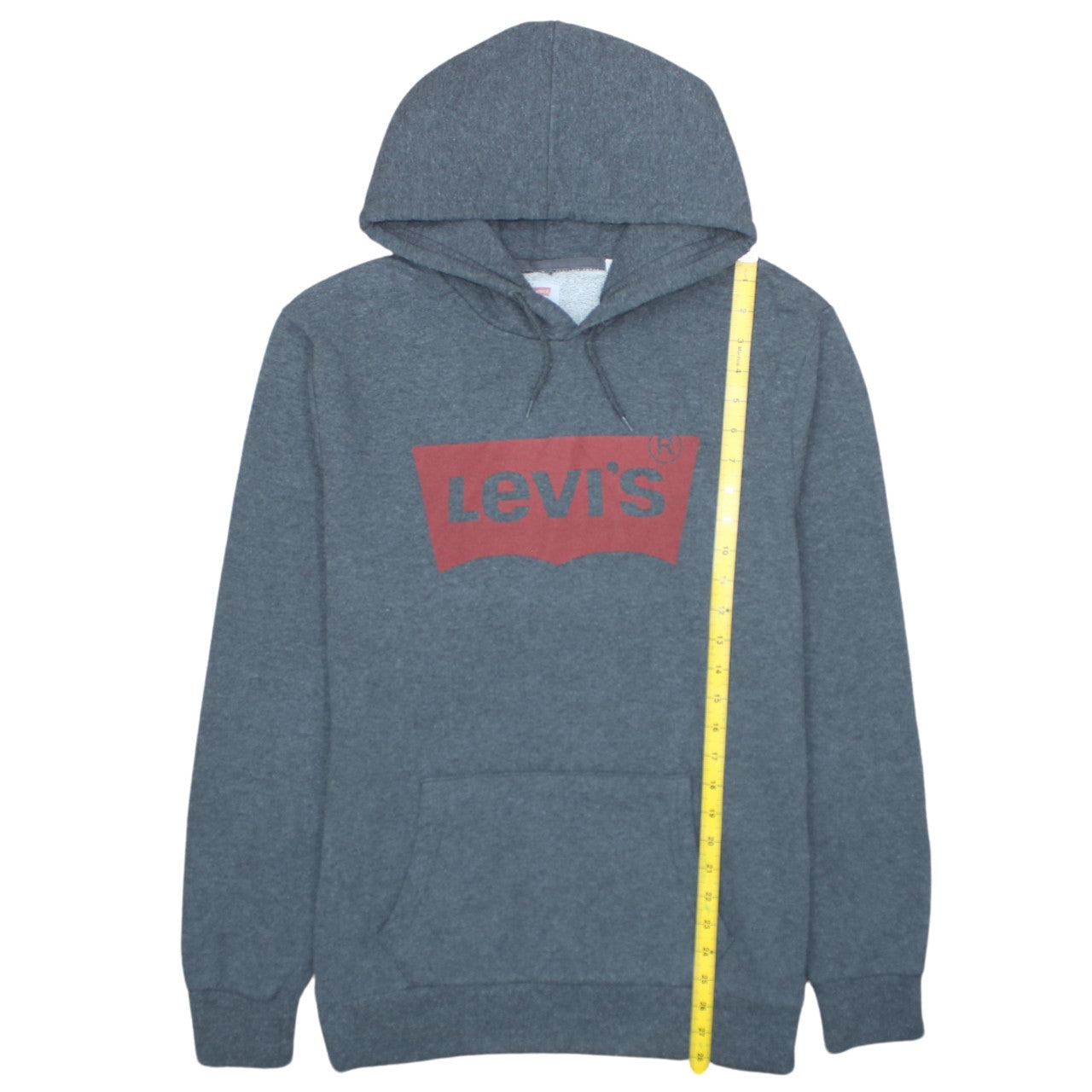 Levi's Men's Grey XL Pullover Hoodie with Logo Graphic Print